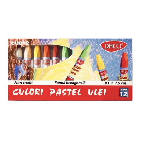 Creioane pastel ulei 12 culori/set DACO